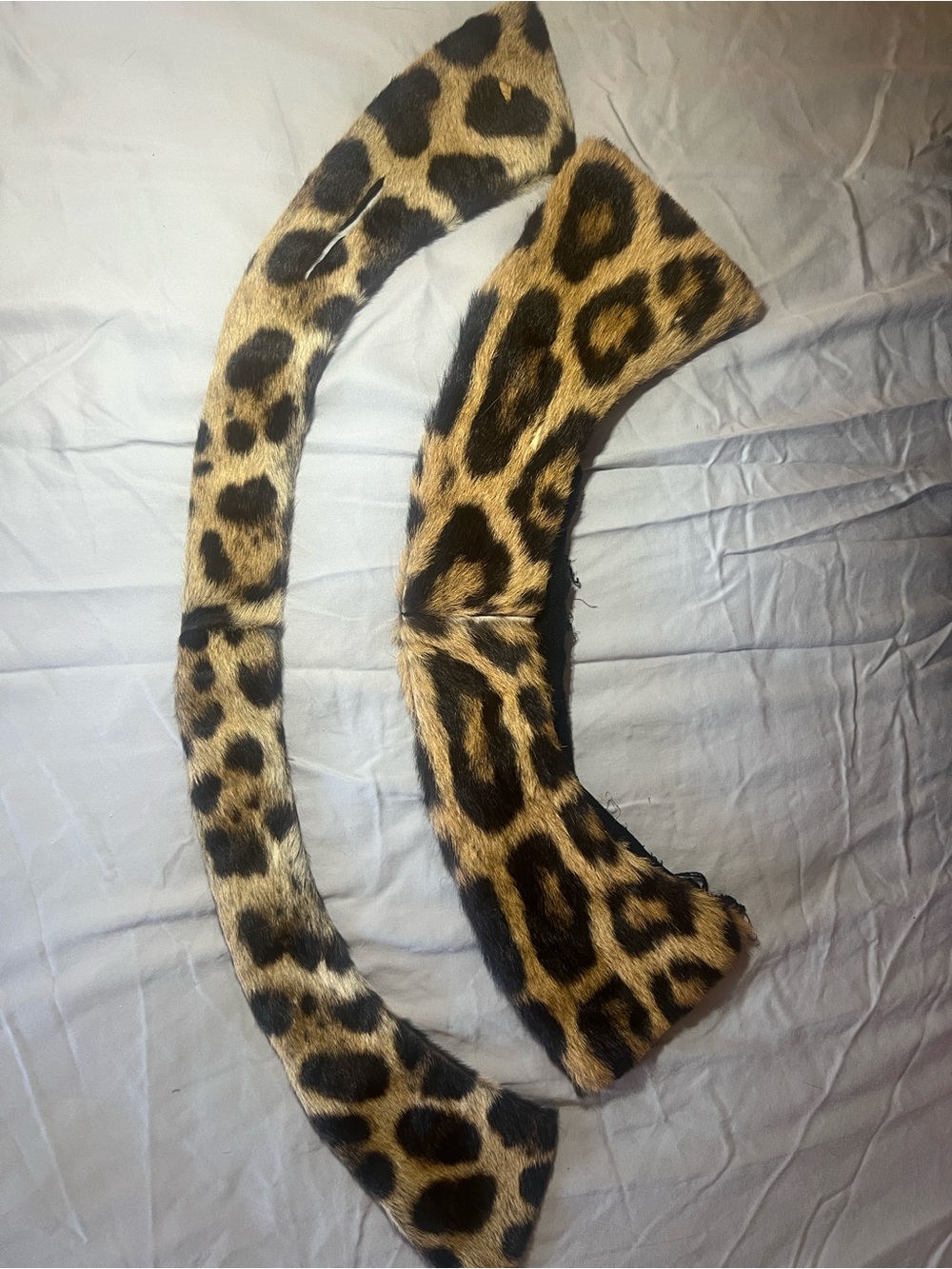 Vintage Leopard Print Genuine Fur Collar Collection - Natural Golden Brown Spots - Picture 13 of 16